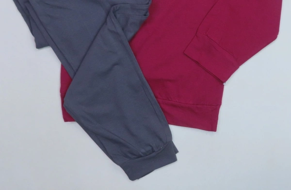 #M9828U1 IRGE IRGE WINTER PYJAMA SET - 8U1 - No Option: Wine Red / Steel Grey Bottom, L