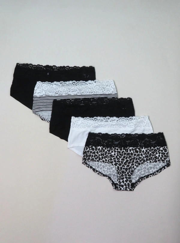 #W12332D1 M&S (Marks And Spencer) M&S LADIES 5 PACK HIPSTER BRIEFS - 2D1 - Mixed Colours, L