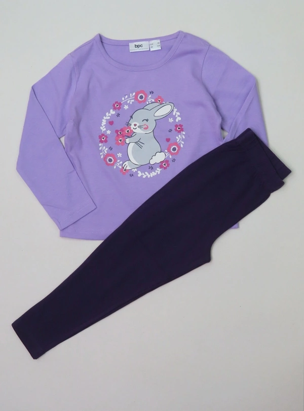 #JG20583A1 bpc BPC GIRLS PYJAMA SET - 3A1 - Lilac TOP / Purple Pant, 4 Years