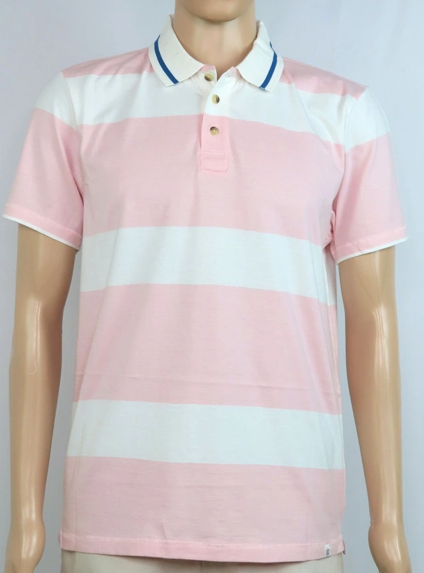 #M10122A1 Sovereign Code SOVEREIGN CODE STRIPED POLO - 2A1 - Pink, S