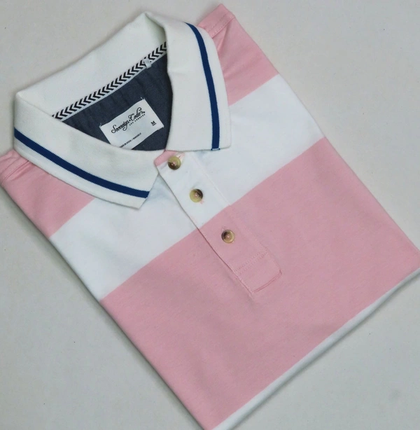 #M10122A1 Sovereign Code SOVEREIGN CODE STRIPED POLO - 2A1 - Pink, S