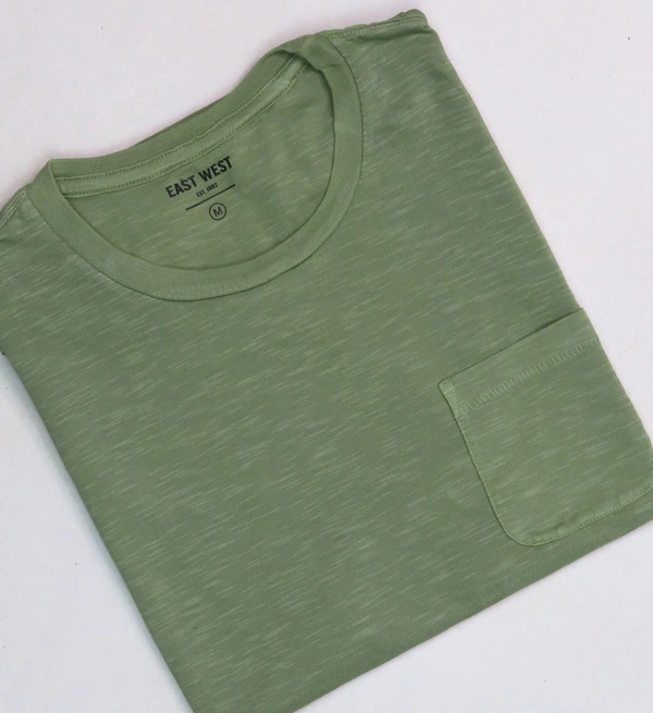 #M9892B1 EAST WEST EAST WEST SLUB KNIT T SHIRT - 2B1 - Olive Green, XL