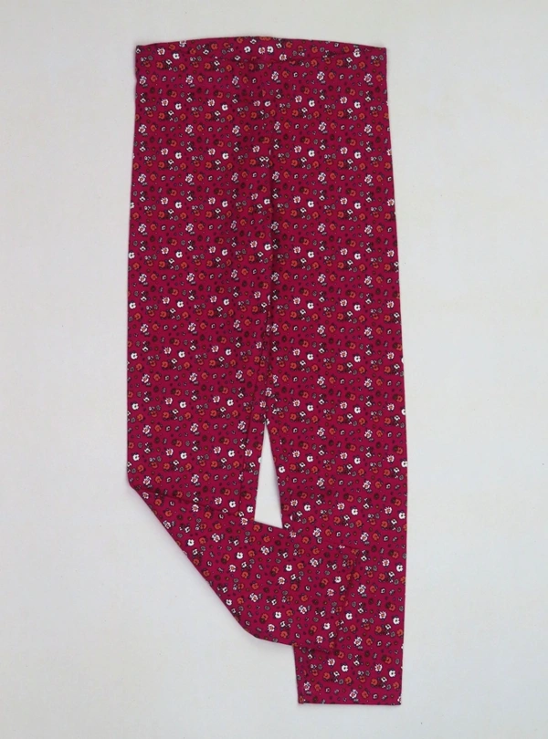 #SG20592F6 Neutral (Max Original Brand) OLDER GIRLS STRETCH LEGGING - 2F6 - Wine/Floral AOP, 8 Years