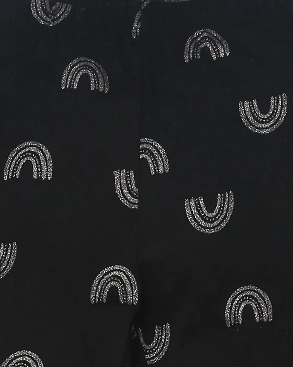 #SG20599A7 Rio OLDER GIRLS STRETCH LEGGING - 9A7 - Black AOP, 13/14 Years