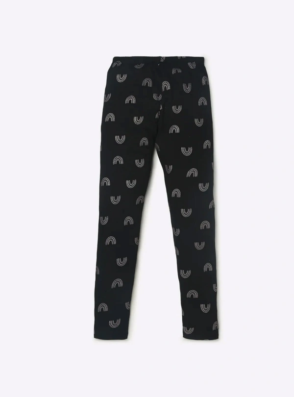 #SG20599A7 Rio OLDER GIRLS STRETCH LEGGING - 9A7 - Black AOP, 15/16 Years