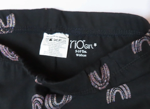 #SG20599A7 Rio OLDER GIRLS STRETCH LEGGING - 9A7 - Black AOP, 15/16 Years