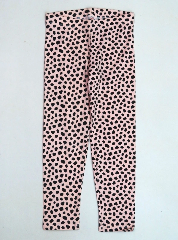 #SG20592J6 Neutral (Max Original Brand) OLDER GIRLS STRETCH LEGGING - 2J6 - Peach/Dalmation AOP, 12 Years