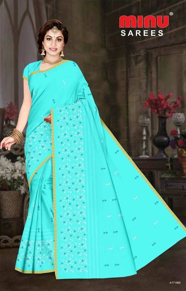 Minu Cotton Embroidered Designer - 5.5 M, 0.56 kg, As Image