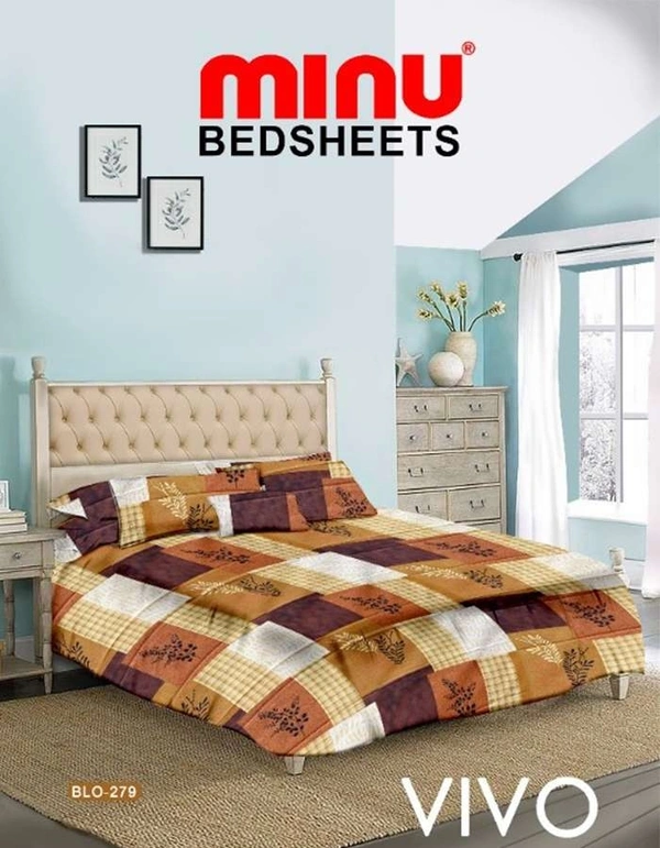 #BLO279 Minu Bedsheet  Minu Bedsheets Vivo Assorted  - As image, Full Stitched