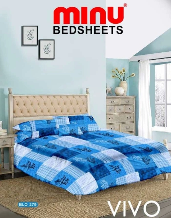 #BLO279 Minu Bedsheet  Minu Bedsheets Vivo Assorted  - As image, Full Stitched