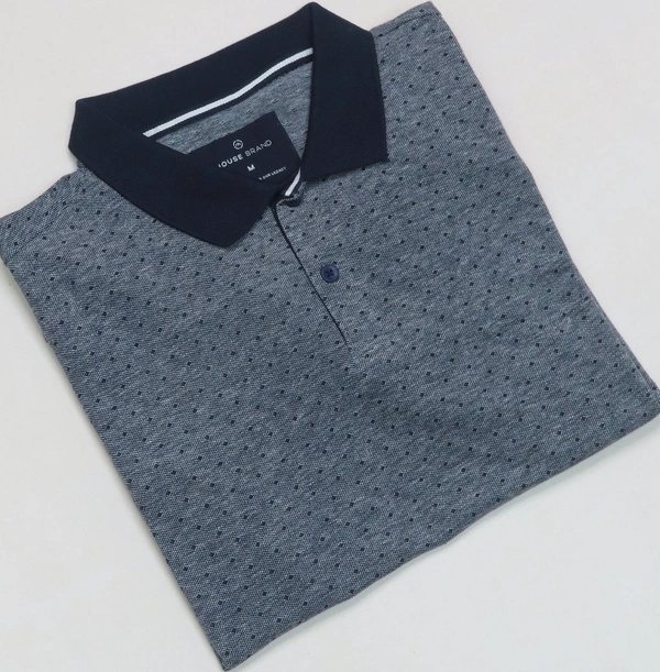 #M10129A4 Medicine House Brand Printed Polo - 9A1 - Grey jacquard, S