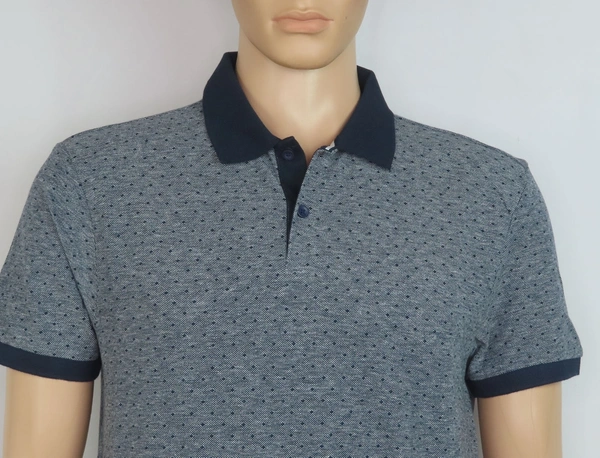 #M10129A4 Medicine House Brand Printed Polo - 9A1 - Grey jacquard, M