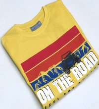 #SB15266A10 Destination Destination Boy Printed Tshirt  - Yellow, 9-10 Years