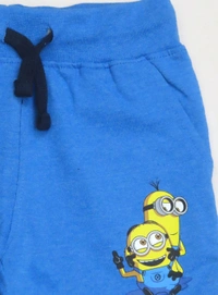 #JB15267A4 Minions  Boys French Terry Shorts - Blue, 3y