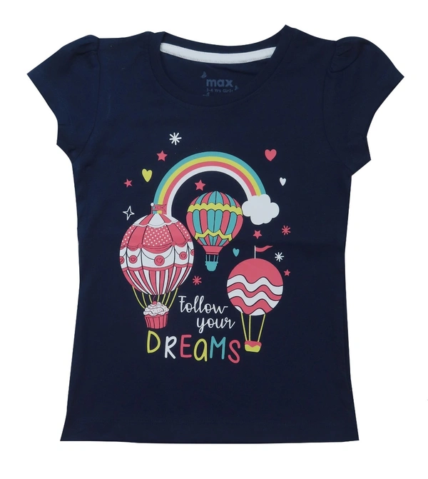 #JG20553RA1 Max Max Girl Printed Tshirt  -RA1  - Olive Green, 2-3y