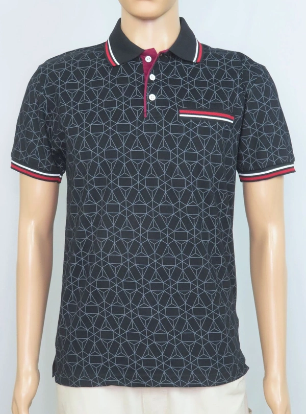 #M9923A1 BODY GLOVE  BODY GLOVE PRINTED STRETCH POLO 3A1 - BLACK AOP, S, Polo T Shirt
