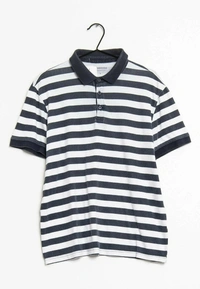 #M9928A2 RESERVED RESERVED MENS PRINTED STRIPED POLO 8A2 - Navy/ white striped, XXL