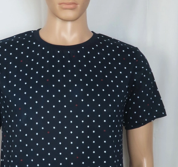 #M9872C1 Denim Flower  DEINM & FLOWER PRINTED TSHIRT  2C1 - Navy Star AOP, M
