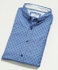 #M9184B4 ELGHTHAVENUE MENS SLIMFIT SHRISTI  4B4 - Blue  AOP, L