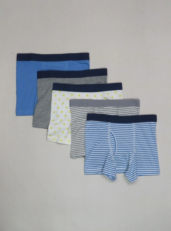 #SB15314PO5A6 PRIMARY BOYS STRETCH 5 PACK BOXER SHORTS 5A6 - MIXED COLOURS, 10 Years