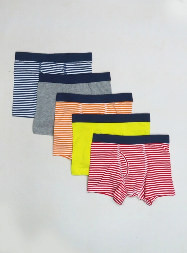 #SB15314PO5A6 PRIMARY BOYS STRETCH 5 PACK BOXER SHORTS 5A6 - MIXED COLOURS, 10 Years