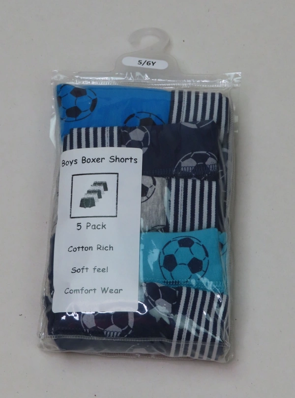 #SB14987PO5A6 M&S BOYS 5 PACK BOXERS 5A6 - MIXED, 8/9 Years