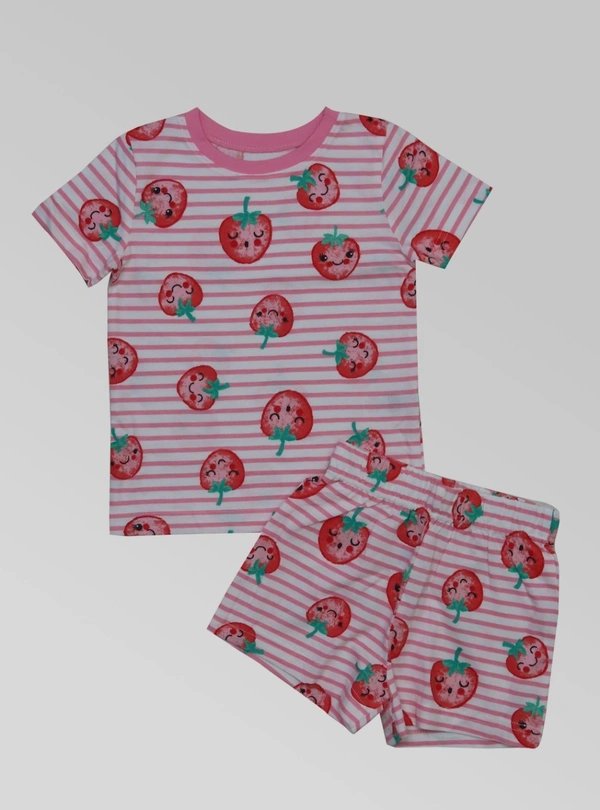 #K21021G1 DUNNES DUNNES BABY GIRLS SHORTY SET 1G1 - Pink AOP, 3/4y
