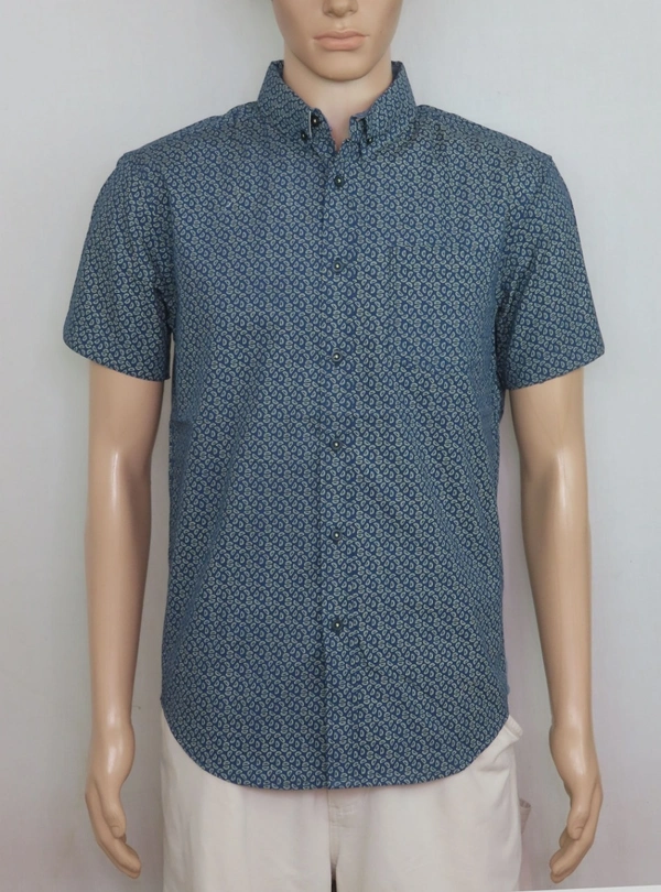 #M9184N3 EIGHTHAVENUE MENS SLIM FIT COTTON SHIRT 4N3 - Navy AOP, XL