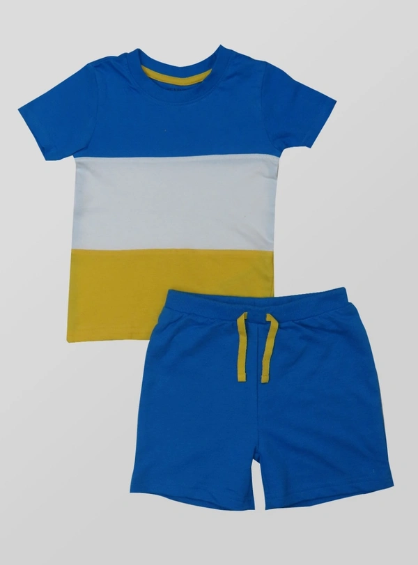 #A30551A1 PRIMARK  PRIMARK BABY BOYS CUT N SEW SHORTY 1A1 - 1 Option :Royal/White, 9/12m