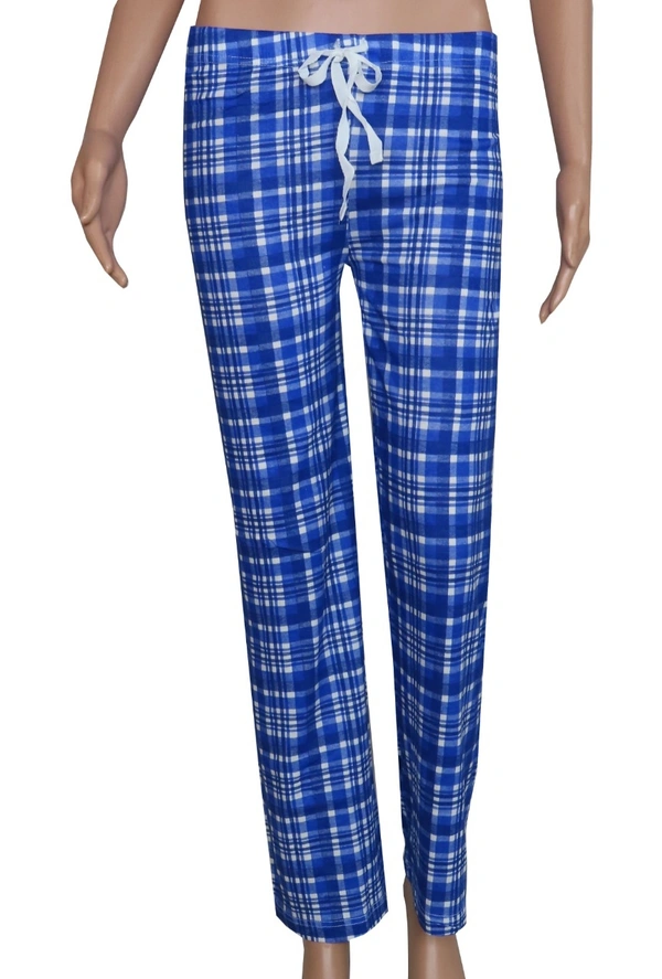 #W12050ABCD1 MAX LADIES PRINTED NIGHT PANT CD1 - S, Blue Checks