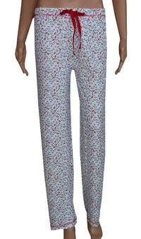 #W12050ABCD1 MAX LADIES PRINTED NIGHT PANT CD1 - XL, Heart AOP