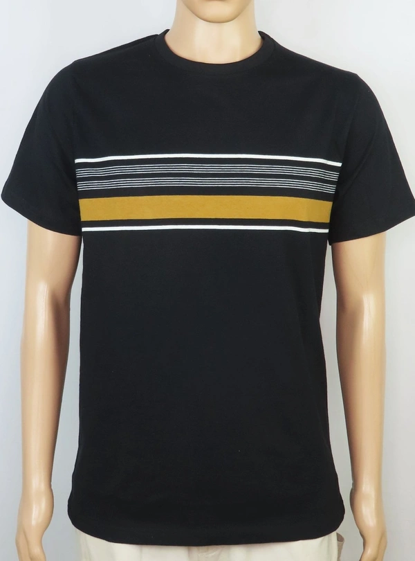 #M10133C1 DENIM& FLOWER DENIM &FLOWER  PRINTED TSHIRT  3C1 - Slack /Mustard Whit Striped, L