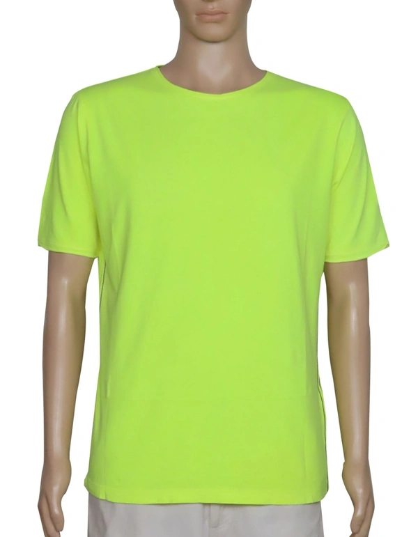 #M9607AD WELLESTEYN GARMENT WASHED TSHIRT 7AD - Lime yellow  Navy(5:4), L