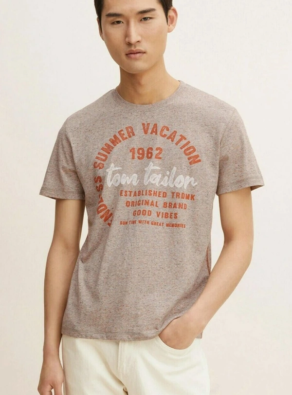 #M10135E1 TOM TAILOR TOM TAILOR PRINTED T SHIRT 5E1 - Ecru, M
