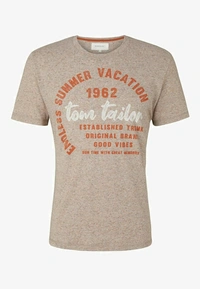 #M10135E1 TOM TAILOR TOM TAILOR PRINTED T SHIRT 5E1 - Ecru, XL