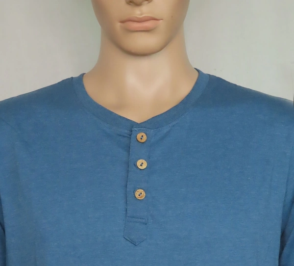 #M9799A3 Expo EXPO HENLEY NECK T SHIRT 9A3 - Blue Melange, S