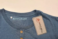 #M9799A3 Expo EXPO HENLEY NECK T SHIRT 9A3 - Blue Melange, M