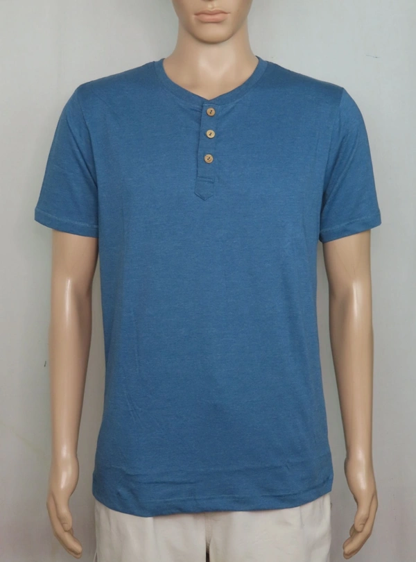 #M9799A3 Expo EXPO HENLEY NECK T SHIRT 9A3 - Blue Melange, XL