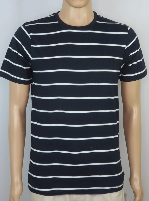 #M10133A1 CACTUS MAN CACTUS MAN PRINTED T SHIRT 3A1 - Navy/White Thin Striped, M