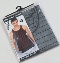 #M9942C1 Chromozome CHROMOZOME STRIPED VEST 2C1 - Charcoal, M