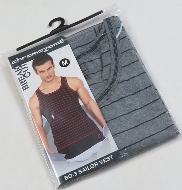 #M9942C1 Chromozome CHROMOZOME STRIPED VEST 2C1 - Charcoal, M