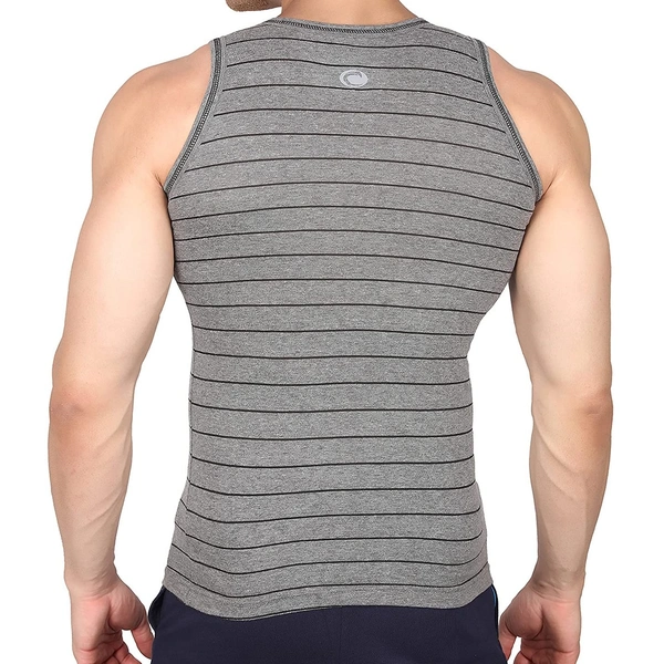 #M9942C1 Chromozome CHROMOZOME STRIPED VEST 2C1 - Charcoal, L