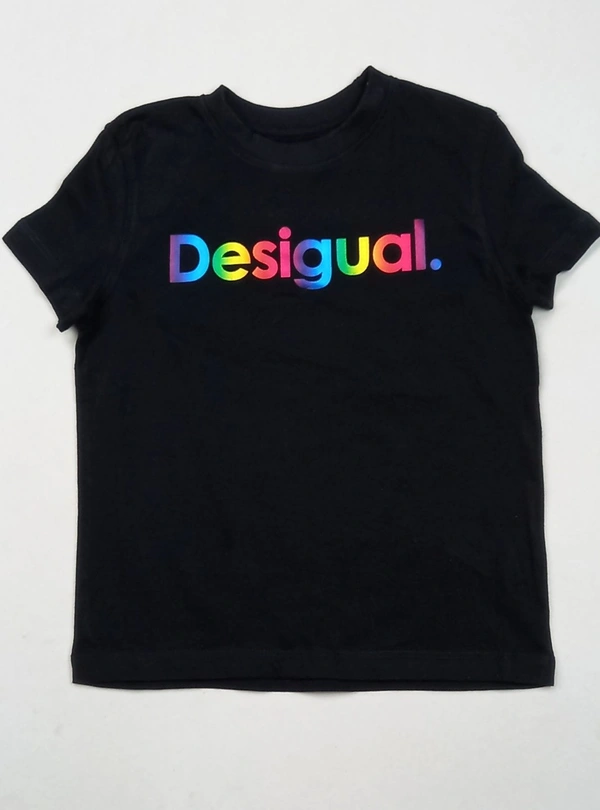 #G21232B6 Desigual DESIGUAL GIRLS PRINTED TSHIRT 2B6 - Black, 3-4 Years