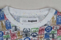 #G21232A6 Desigual  DESIGUAL GIRLS PRINTED TSHIRT 2A6 - White Stamps AOP, 7-8 Years
