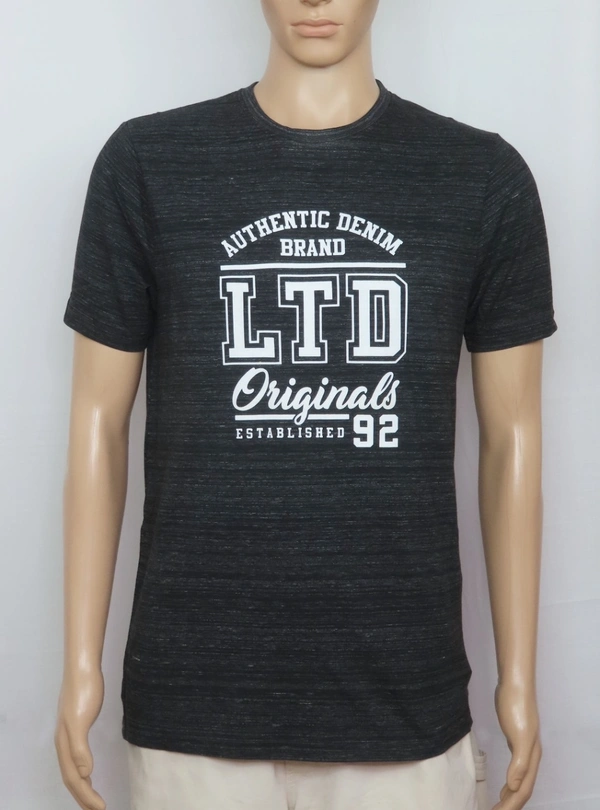 #M10113A3 Basics PRINTED SHORT SLEEVE T SHIRT 3A3 - Black, L