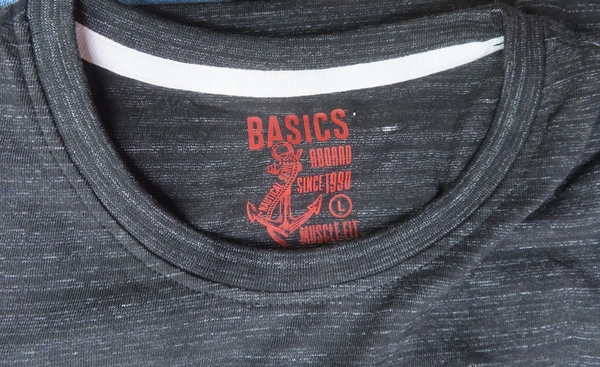 #M10113A3 Basics PRINTED SHORT SLEEVE T SHIRT 3A3 - Black, L