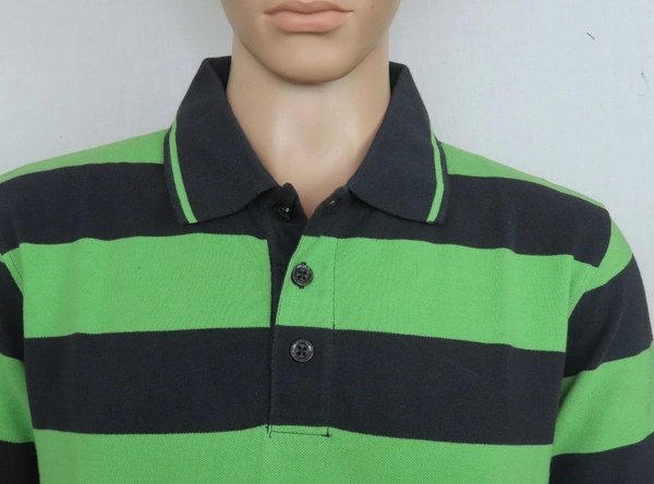 #M9784 VAN VAAN VAN VAAN MENS STRIPED POLO 784 - Green, XXL