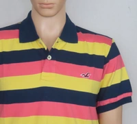 #M9779A2 HOLISTER HOLISPER STRIPED POLOS 9A2 - Yellow/Navy/Pink Striped, S