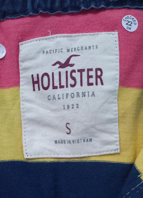 #M9779A2 HOLISTER HOLISPER STRIPED POLOS 9A2 - Yellow/Navy/Pink Striped, XL