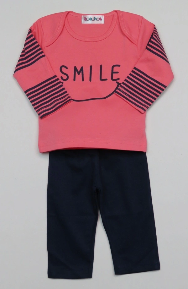 #A30204B Boochee BABY BOYS PRINTED  PYJAMA SETS 04B - 1 Option:Coral/Navy, 0/3 m